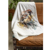 水素朴色スパローカスタム フリースブランケット