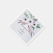 水素朴色ダスティブルーホワイトフローラ結婚ズ スタンダードカクテルナプキン (角)