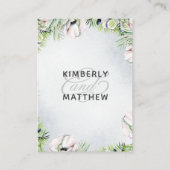 水素朴色ダスティブルー自然フローラ結婚 エンクロージャーカード (裏面)