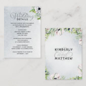水素朴色ダスティブルー自然フローラ結婚 エンクロージャーカード (正面/裏面)