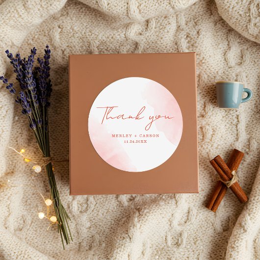 水素朴色テラコッタ結婚の感謝 ラウンドシール