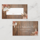 水素朴色テラコッタ結婚フローラ プレイスカード (正面/裏面)