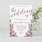 水素朴色テラコッタ結婚フローラ 招待状 (スタンド正面)