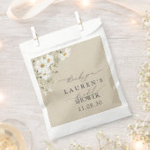 水素朴色デイジーブライダルシャワーありがとう フェイバーバッグ (クリップ留めされた状態)