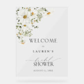 水素朴色デイジーブライダルシャワーへようこそ アクリルサイン (正面)