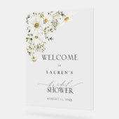 水素朴色デイジーブライダルシャワーへようこそ アクリルサイン (傾斜)