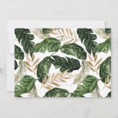 水素朴色トロピカル葉誕生日 招待状 (裏面)