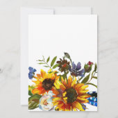 水素朴色ネイビーサンフラワーブライダルシャワー 招待状 (裏面)