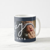 水素朴色ハッピーホリデーカスタム写真 コーヒーマグカップ (正面右)