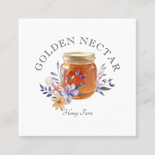 水素朴色ハニージャールロゴビーキーパー スクエア名刺 (正面)