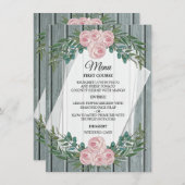 水素朴色バラと緑結婚のメニュー メニュー (正面/裏面)