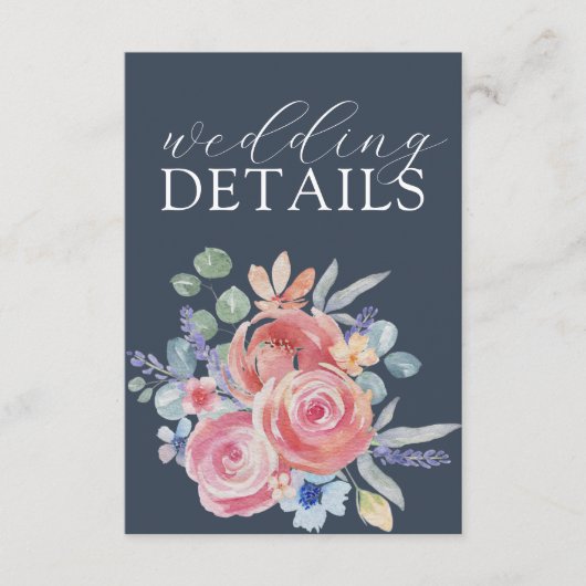 水素朴色バラフローラ結婚詳細 エンクロージャーカード (正面)