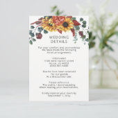 水素朴色バーガンディーサンフラワーズ秋の結婚式 エンクロージャーカード (スタンド正面)