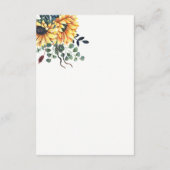 水素朴色バーガンディーサンフラワーズ秋の結婚式 エンクロージャーカード (裏面)