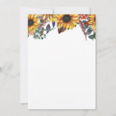 水素朴色バーガンディーサンフラワーズ秋の結婚式 招待状 (裏面)