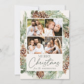 水素朴色パインコーンリースフォトコラージュ シーズンカード (正面)