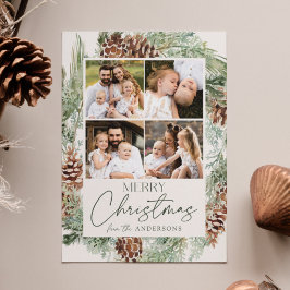 水素朴色パインコーンリースフォトコラージュ シーズンカード