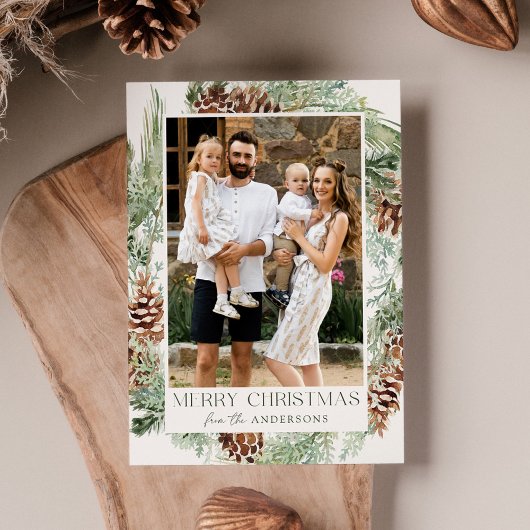 水素朴色パインコーンリース写真 シーズンカード