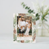 水素朴色パインコーンリース写真 シーズンポストカード (スタンド正面)