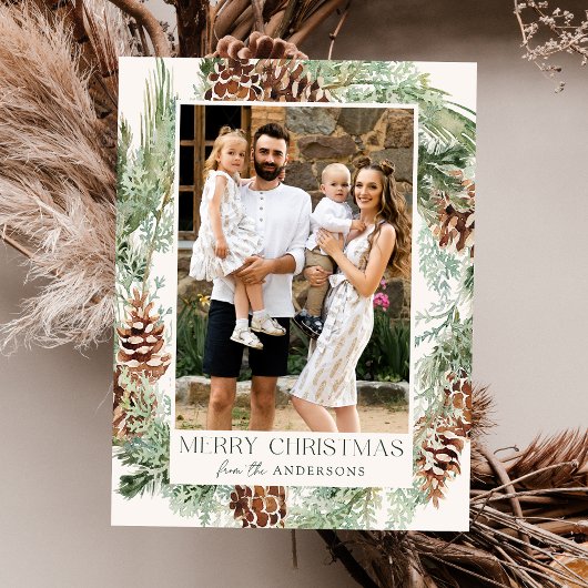 水素朴色パインコーンリース写真 シーズンポストカード