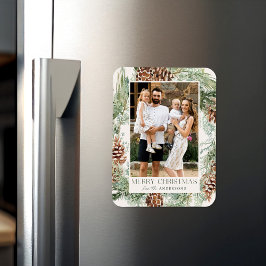 水素朴色パインコーンリース写真 マグネット