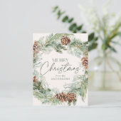 水素朴色パインコーンリース非写真 シーズンポストカード (スタンド正面)