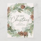 水素朴色パインコーンリース非写真 シーズンポストカード (正面)