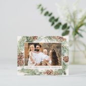 水素朴色パインコーンリース2写真 シーズンポストカード (スタンド正面)