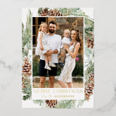 水素朴色パインコーンリース2写真 箔シーズンカード (正面)