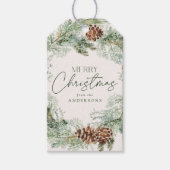 水素朴色パインコーンリース ギフトタグ (正面)