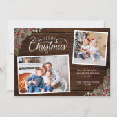 水素朴色パインコーン3写真クリスマス シーズンカード (正面)