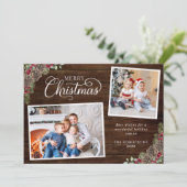 水素朴色パインコーン3写真クリスマス シーズンカード (スタンド正面)