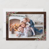 水素朴色パインコーン3写真クリスマス シーズンカード (裏面)