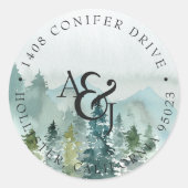 水素朴色パインズモノグラム結婚ズ ラウンドシール (正面)