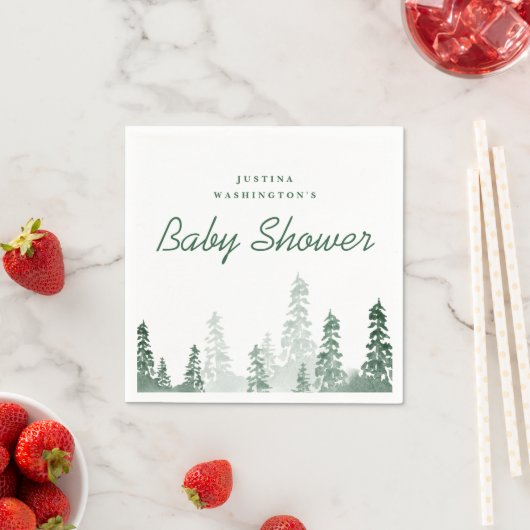 水素朴色パインズ赤ちゃんシャワー紙ナプキン スタンダードカクテルナプキン (インサイチュ)