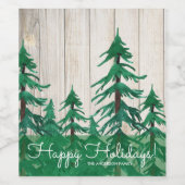 水素朴色パインツリーズハッピーホリデー ワインラベル (シングルラベル)