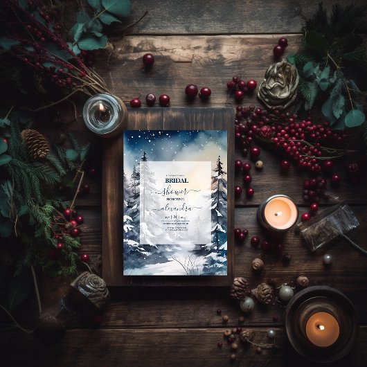 水素朴色パインツリーブライダル 招待状