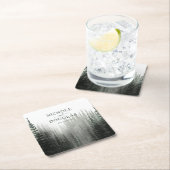 水素朴色パインフォレスト結婚式の引き出物 スクエアペーパーコースター (インサイチュ)