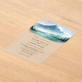 水素朴色パインマウンテンズレイク結婚ズ アクリル招待状 (レイダウン)