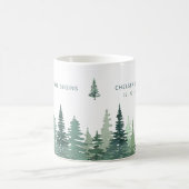 水素朴色パイン森林冬の結婚式 コーヒーマグカップ (中央)