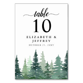 水素朴色パイン森林冬の結婚式 テーブルナンバー