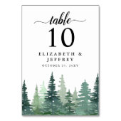 水素朴色パイン森林冬の結婚式 テーブルナンバー (裏面)
