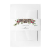 水素朴色パイン緑のクリスマス結婚の 招待状ベリーバンド (正面例)