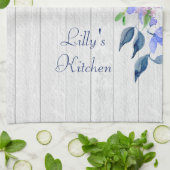 水素朴色パーソナライズされた紫紫紫紫紫陽花 キッチンタオル (折り畳み)