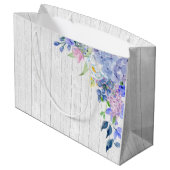 水素朴色パーソナライズされた紫紫紫紫紫陽花 ラージペーパーバッグ (裏面アングル)