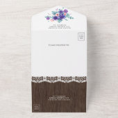 水素朴色パープルアネモンズ結婚ウッド オールインワン招待状 (外側)