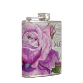 水素朴色パープルバラウッドモノグラム フラスク (右)