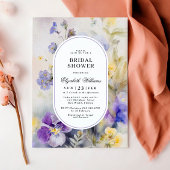 水素朴色パープル&イエローブライダルシャワー 招待状