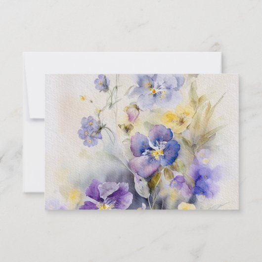 水素朴色パープル&イエロー結婚ズ 出欠カード (裏面)