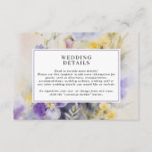 水素朴色パープル&イエロー結婚詳細 エンクロージャーカード (正面)